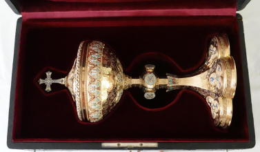 French Antique solid silver Gothic Ciborium